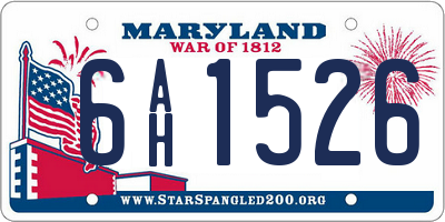 MD license plate 6AH1526