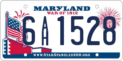 MD license plate 6AH1528