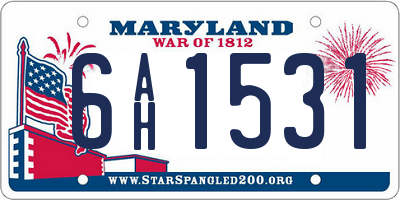 MD license plate 6AH1531