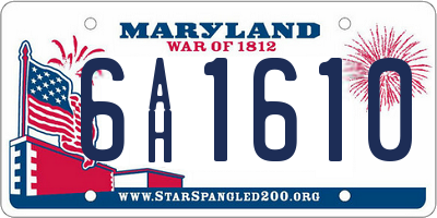 MD license plate 6AH1610