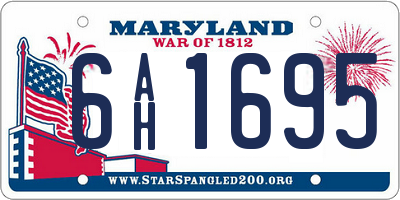 MD license plate 6AH1695