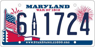 MD license plate 6AH1724