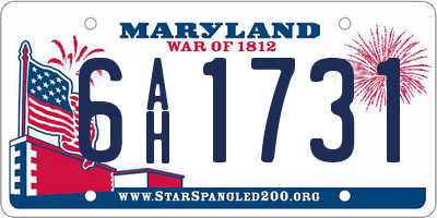 MD license plate 6AH1731