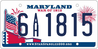 MD license plate 6AH1815