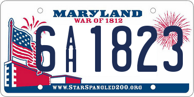 MD license plate 6AH1823
