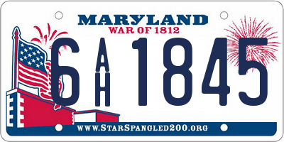 MD license plate 6AH1845