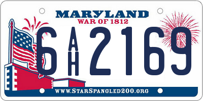 MD license plate 6AH2169