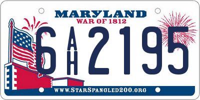 MD license plate 6AH2195