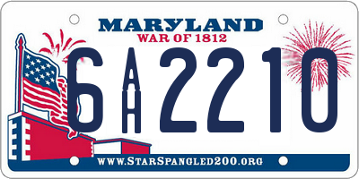 MD license plate 6AH2210