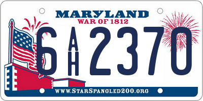 MD license plate 6AH2370