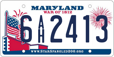 MD license plate 6AH2413