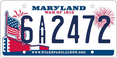 MD license plate 6AH2472