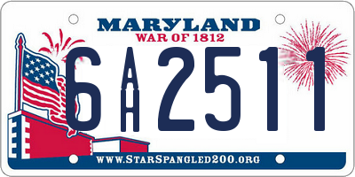 MD license plate 6AH2511