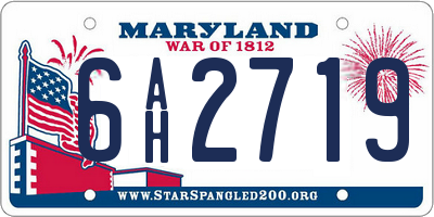 MD license plate 6AH2719