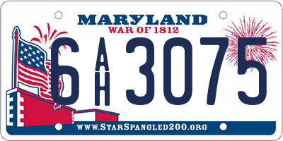 MD license plate 6AH3075