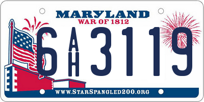 MD license plate 6AH3119