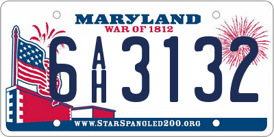 MD license plate 6AH3132