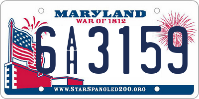 MD license plate 6AH3159