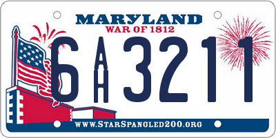 MD license plate 6AH3211