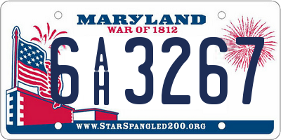 MD license plate 6AH3267