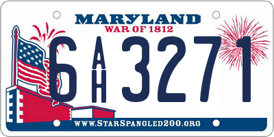MD license plate 6AH3271