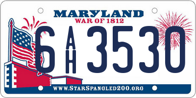 MD license plate 6AH3530