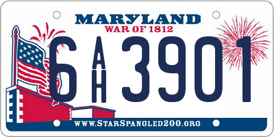 MD license plate 6AH3901