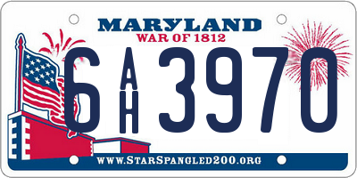 MD license plate 6AH3970