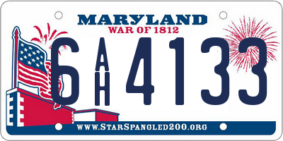 MD license plate 6AH4133
