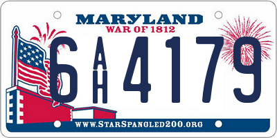MD license plate 6AH4179