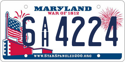 MD license plate 6AH4224