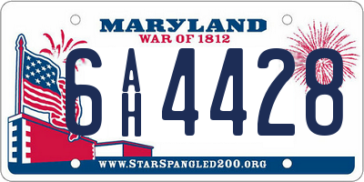 MD license plate 6AH4428