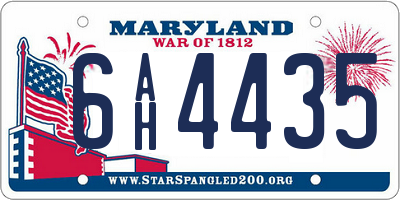 MD license plate 6AH4435