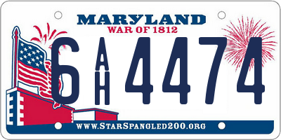 MD license plate 6AH4474