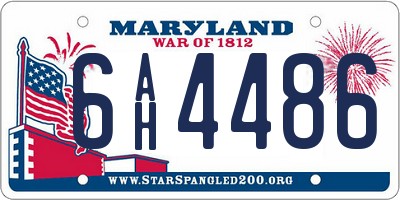 MD license plate 6AH4486