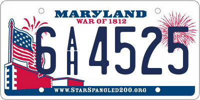 MD license plate 6AH4525