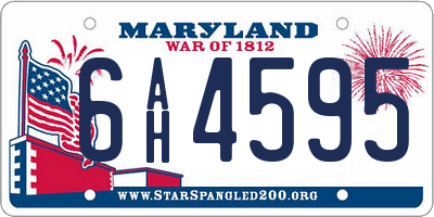 MD license plate 6AH4595