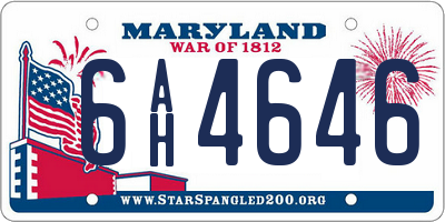 MD license plate 6AH4646