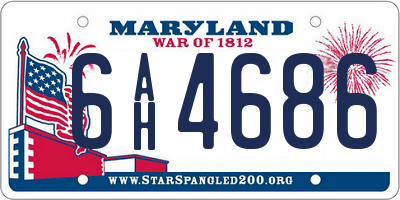 MD license plate 6AH4686