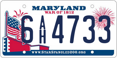 MD license plate 6AH4733