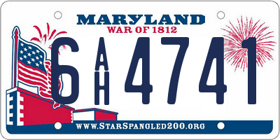 MD license plate 6AH4741
