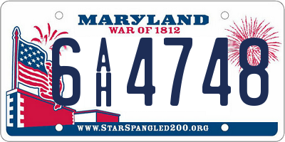 MD license plate 6AH4748