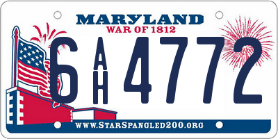 MD license plate 6AH4772