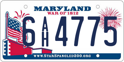 MD license plate 6AH4775