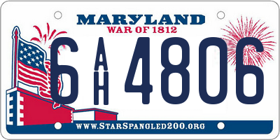 MD license plate 6AH4806