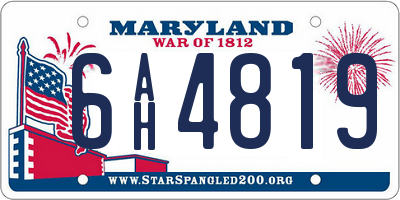 MD license plate 6AH4819