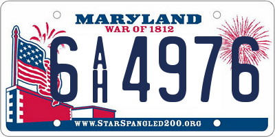 MD license plate 6AH4976