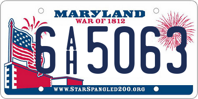 MD license plate 6AH5063