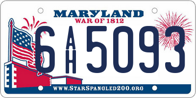 MD license plate 6AH5093