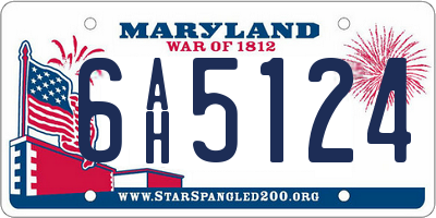 MD license plate 6AH5124